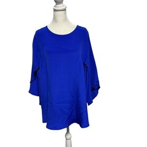 Caroline Rose Elegant Blue Women's Silk Tunic. Size M. EUC